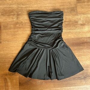Aritzia drop-waist mini dress with ruching
